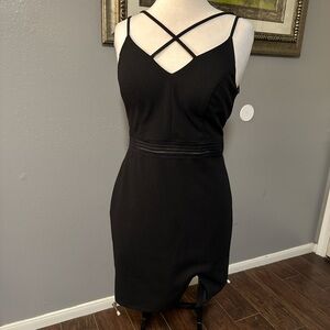 City Studio Black Strappy Midi Dress